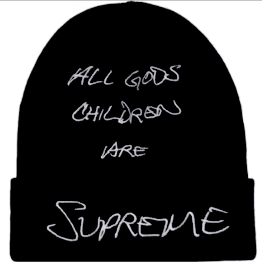 Supreme beanie “all gods children are supreme” black, brand new